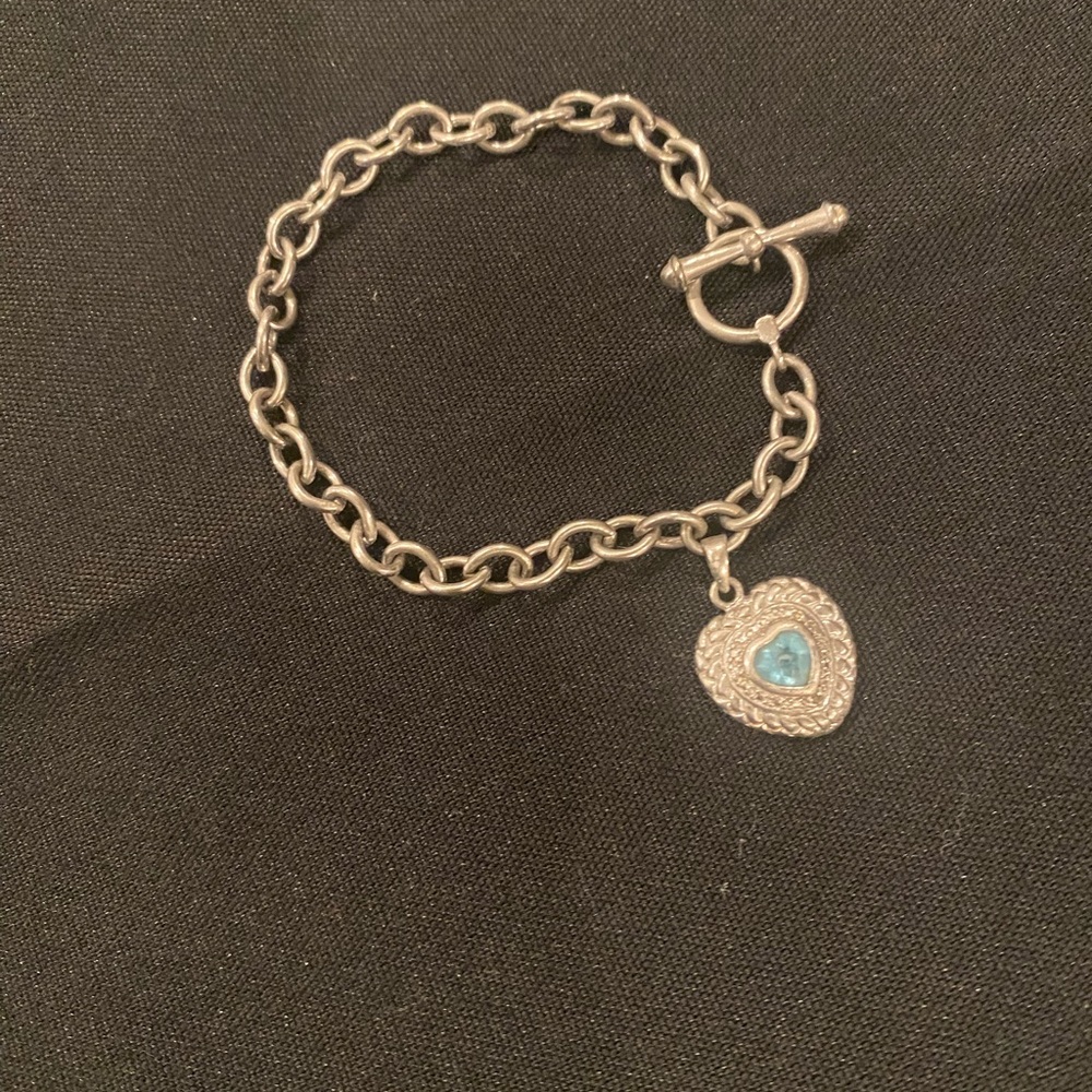 Zales diamond heart link bracelet